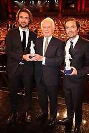Max Wiedemann, Jan Mojto, Quirin Berg  erhielten de Produzentenpreis für "Werk ohne Autor" (©Foto: Martin Schmitz)